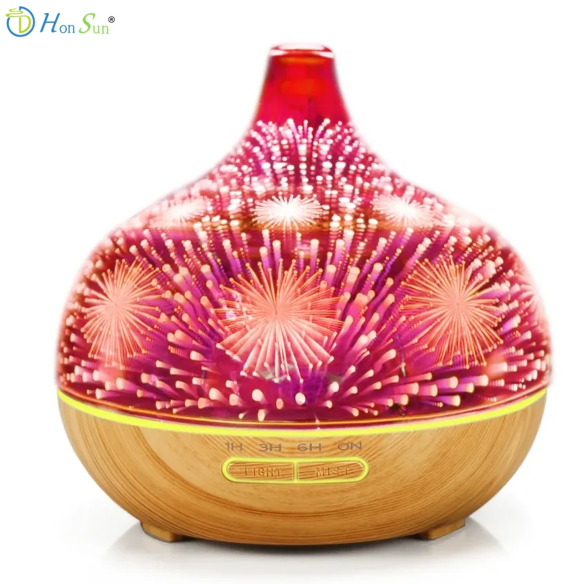 2023 3D glass air aromatherapy essential oil aroma diffuser Humidifier Glass Lamp Diffuser Humidifier Portable Oil Diffuser
