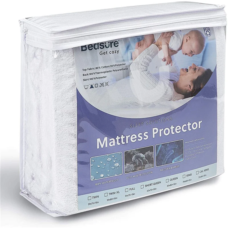 100% Waterproof Mattress Pad King Size, 6'-25' Deep Pocket Fitted Mattress Cover, Breathable, Quilted microfiber