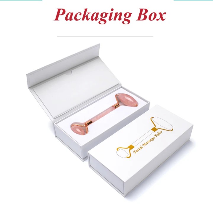  custom private label box 100% natural stone pink rose quartz gua sha tools set and facial massage jade roller with