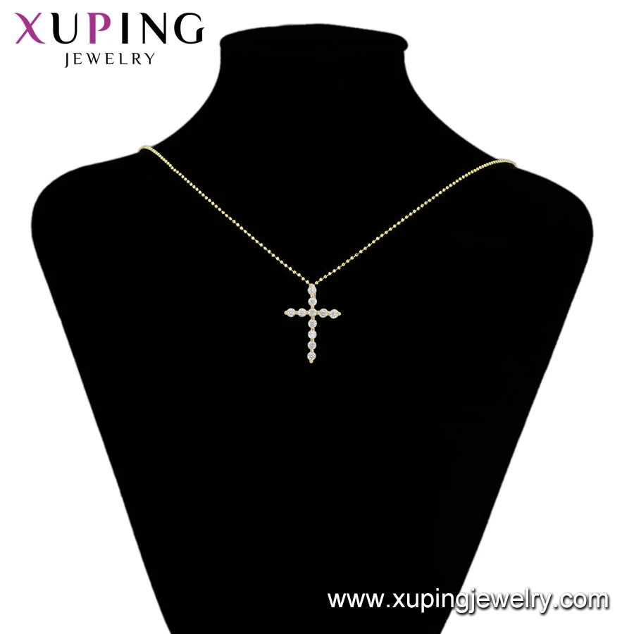  35333 Xuping модное ювелирное изделие христианское ожерелье кулон горячая распродажа 14K позолота экологический медный циркон