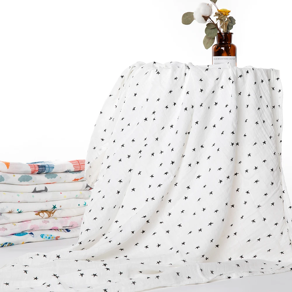 organic muslin baby blanket  swaddle wrap for baby