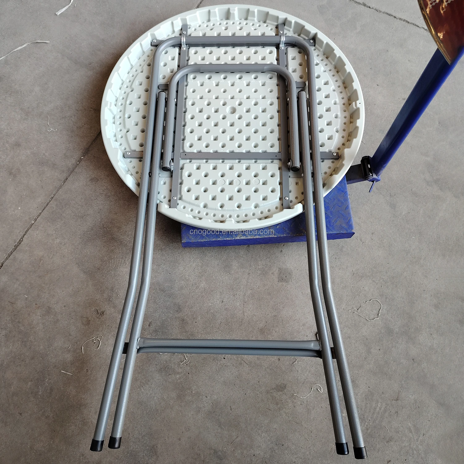 Outdoor Portable Dia 60cm White Round Bar Height Folding Tables Cocktail Fold Table Plastic for Bar