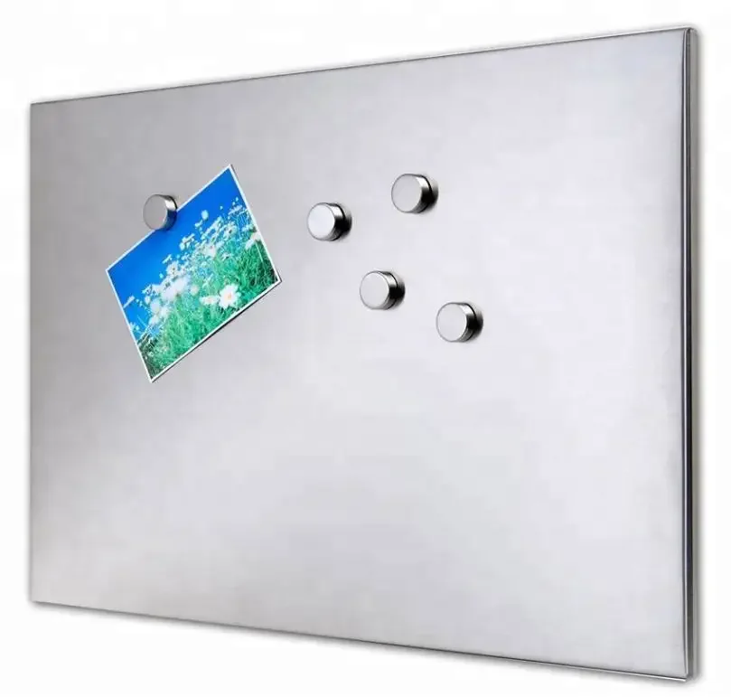 Factory Made selling memo board magnetic metal white writing board stainless Steel Magnetic Metal Memo Board