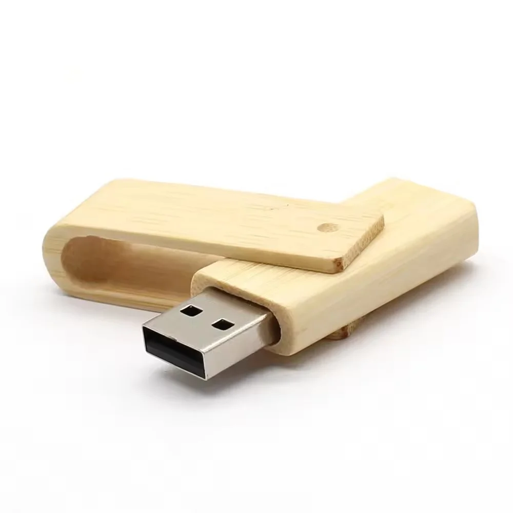 Wooden Flash Drives Full Capacity Wood Rotary Flash Drive 64 GB Waterproof Twist USB Memory Stick