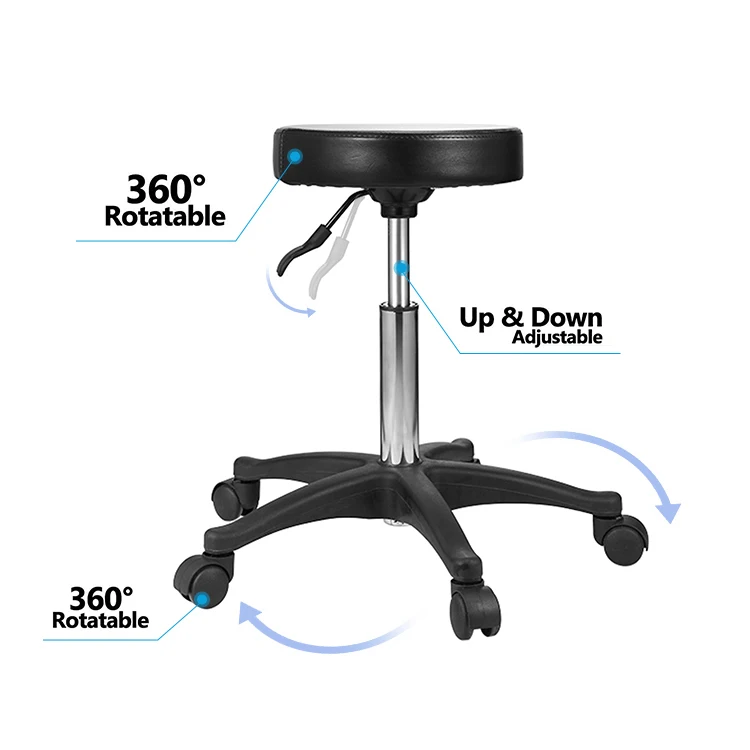 Salon Comfortable Ergonomic Hydraulic Shampoo Cutting Adjustable Rolling Stool Beauty Chair for Beautician Metal Iron Popular