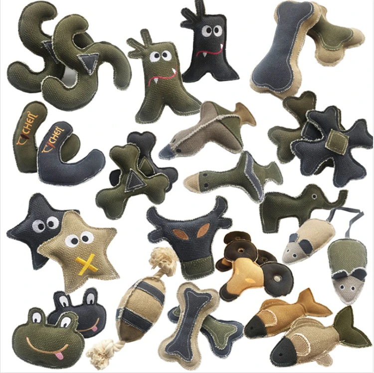 Оптовая продажа, пользовательский роскошный экологически чистый неразрушаемый мягкий Конопляный Сжимаемый интерактивный жевательный набор, игрушки для собак