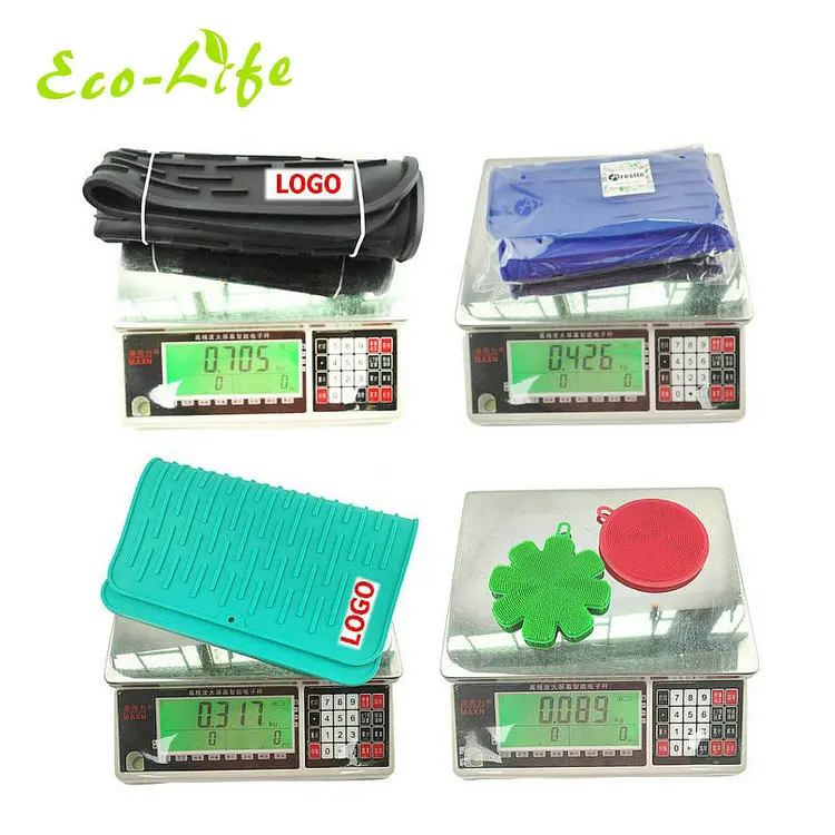 Custom Logo Extra Large 60*45cm, 45*40cm, 40*30cm Countertop Trivets Silicone Dishes Drying Mat