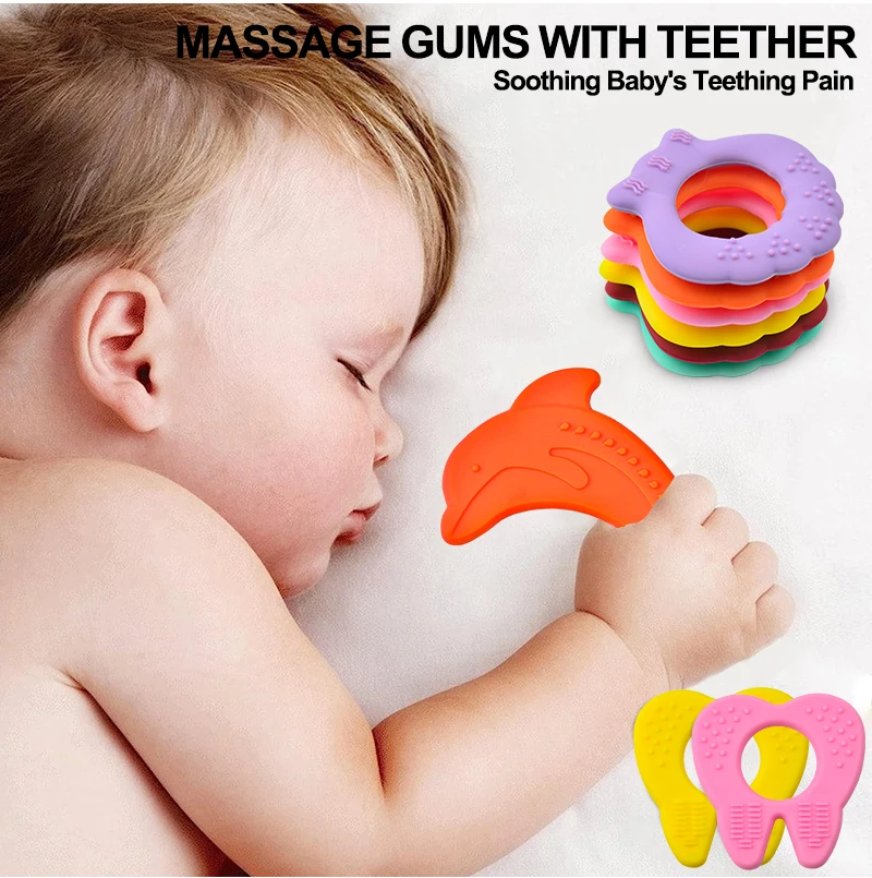 Animal Design BPA Free Chewable Teething Toy Baby Teethers Silicone Teether