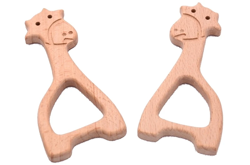 Оптовая продажа заказной бук деревянный Прорезыватель для зубов для детей цепной Прорезыватель