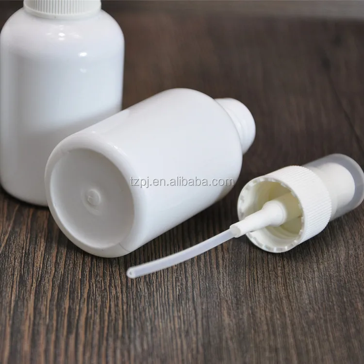 Hot sale 50ml PET white plastic  perfume Spray Plastic Bottle for Liquid Cosmetic Detergent