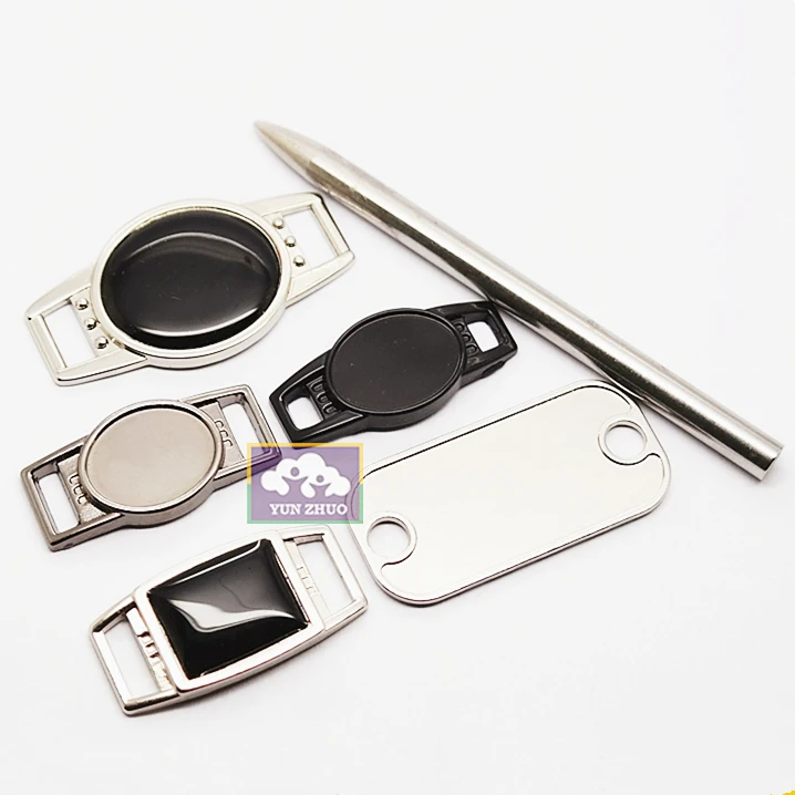 Shoe lace charms with customized LOGO, oval shoelace charms