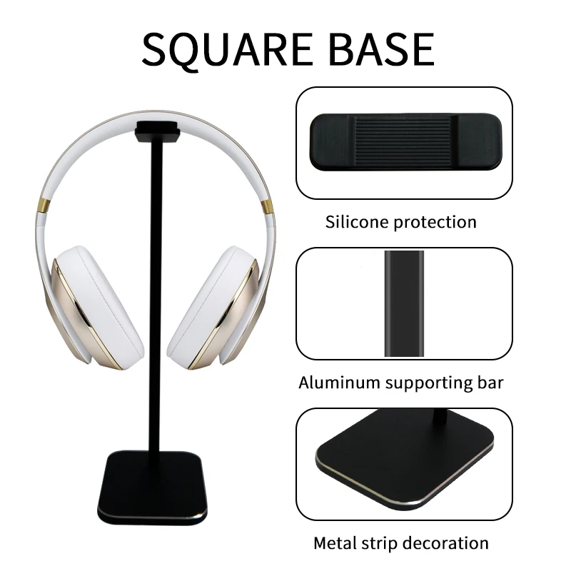 Portable Universal Headphone Stand/headphone Stand/headphone Desk Stand High Quality Aluminum Custom Logo Black Carton CN;GUA