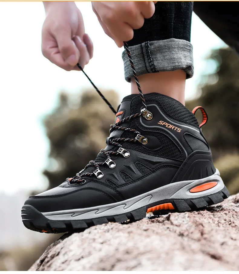 
Waterproof Outdoor Trekking Boot Traveling Anti-Slip Comfort Walking Mens Hiking Shoes 