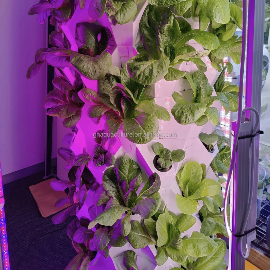 Indoor Hydroponics Farm White Tower Light Vertical Outdoor Tower Vertical Aeroponic Tower Farming