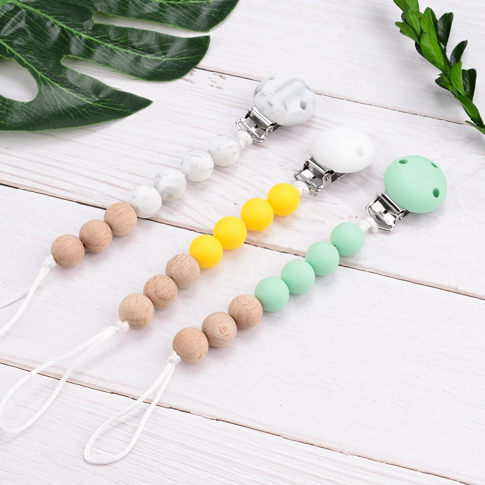 Baby Pacifier Metal Clips Nursing Teether Silicone Soother Holder Nipple Dummy Chain Clip