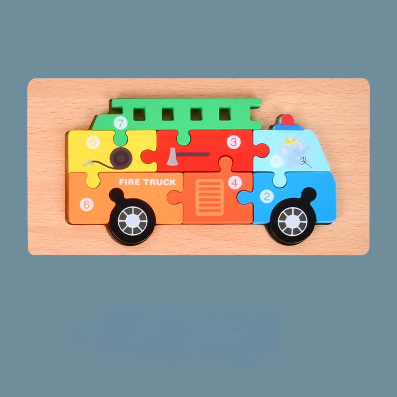 Factory Manufacturer Supply Wooden Puzzle Montessori 3d Jigsaw Puzzle Dinosaur Animal Educational Toys