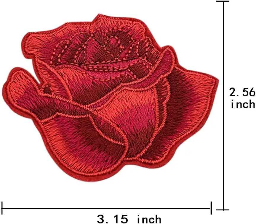 Wholesale Sewing Small Heat Press Large Readymade Flower Rose Floral Anime Applique Patches Embroidery For Hats Clothes Jeans
