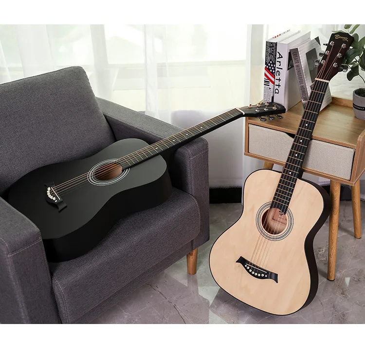 38 inch 12 fret Student Acoustic Guitar Solid Basswood body 6 string  Classical Guitar