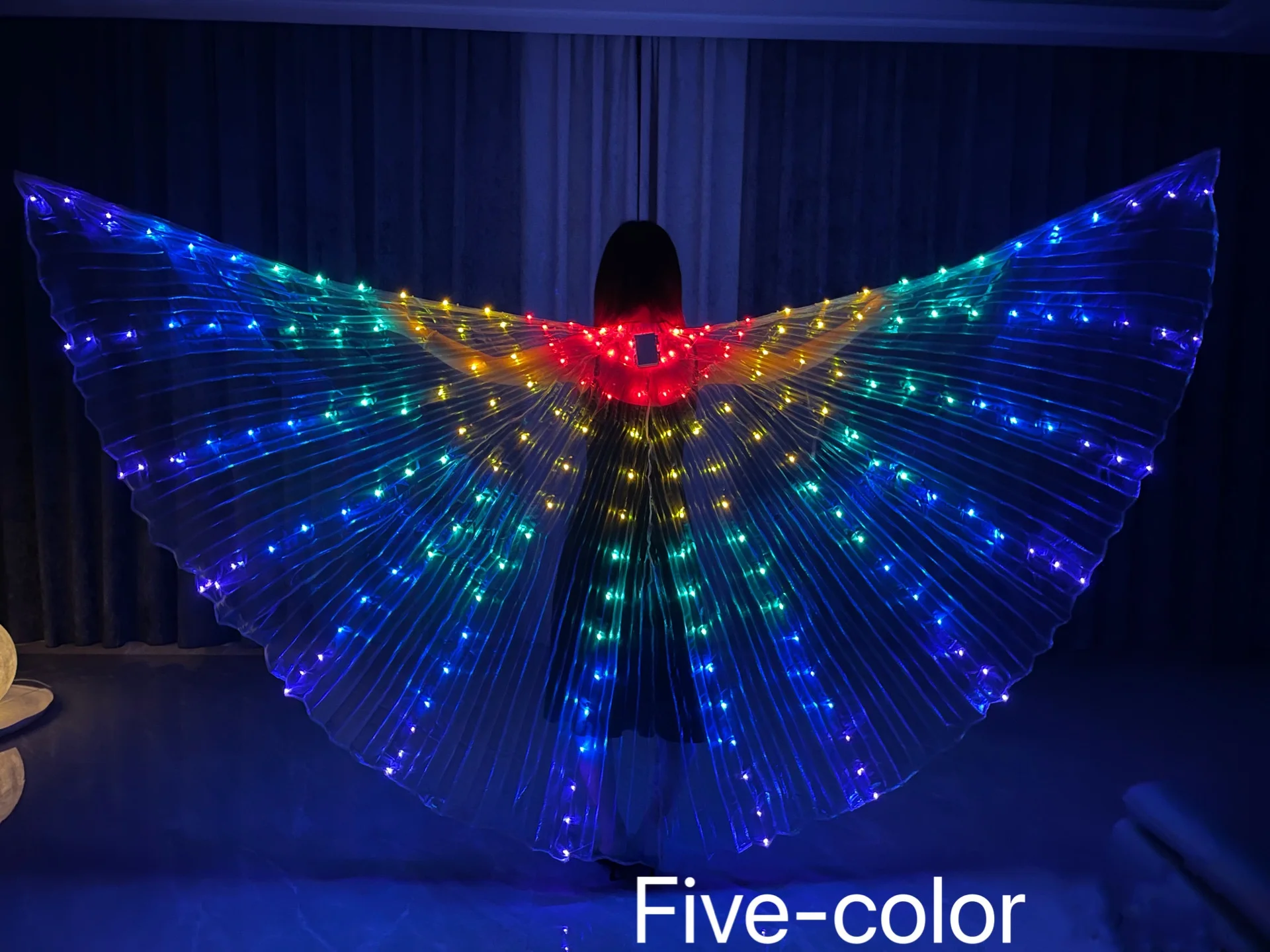 Elf LED Glowing Butterfly Wings Back Ornament Stage Bar Costumes Multicolored Fluorescent Cape Props
