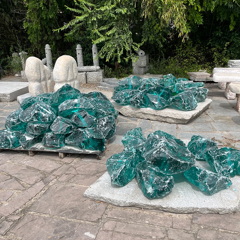 glass landscaping outdoor decorative structural glass rocks colorful glass block wall