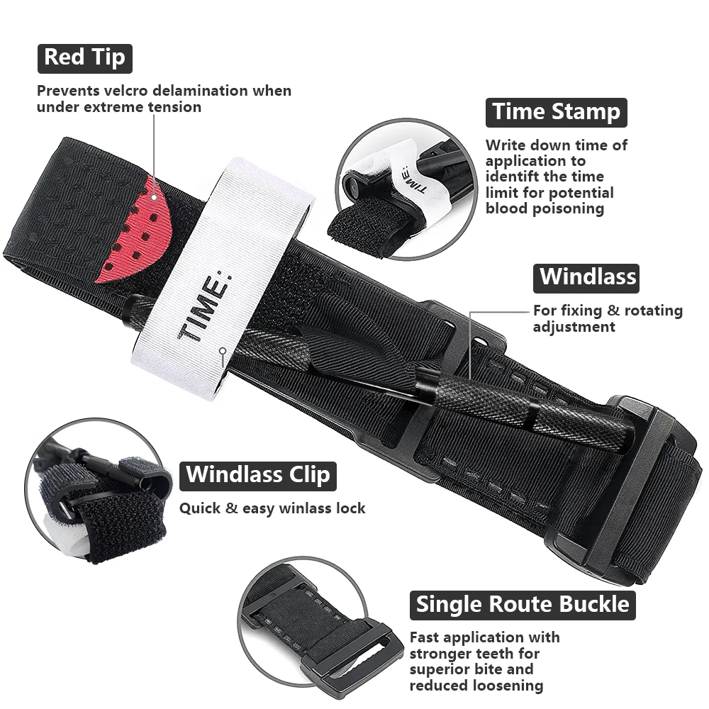 Emergency IFAK Tactical Medical Survival Tool Kit Combat Tourniquet With Metal Rod