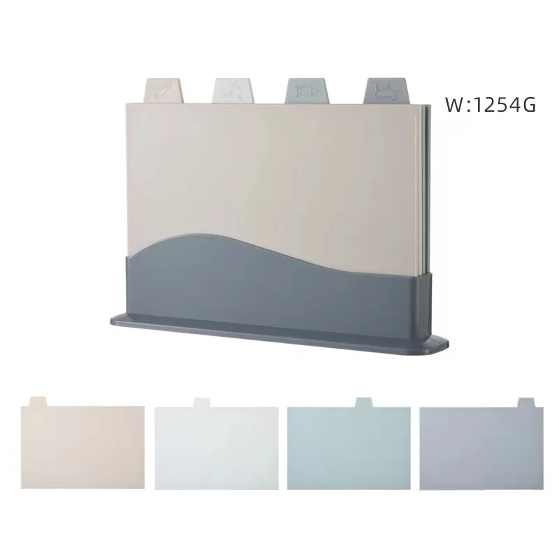 HYRI 4 Pcs Dishwasher Safe Chopping Set With 4 Easy Classification Color  Plastic Kitchen Cutting Board With Tray