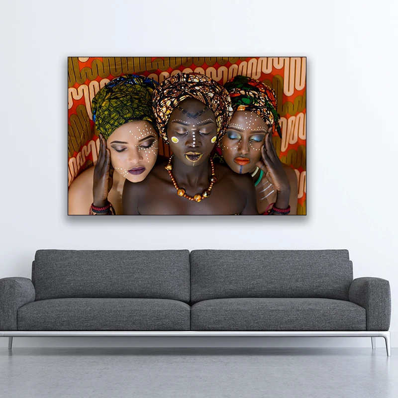 Африканская черная девушка королева женщина женская и Девушка Художественная печать Портрет постер на холсте настенные картины для домашнего декора