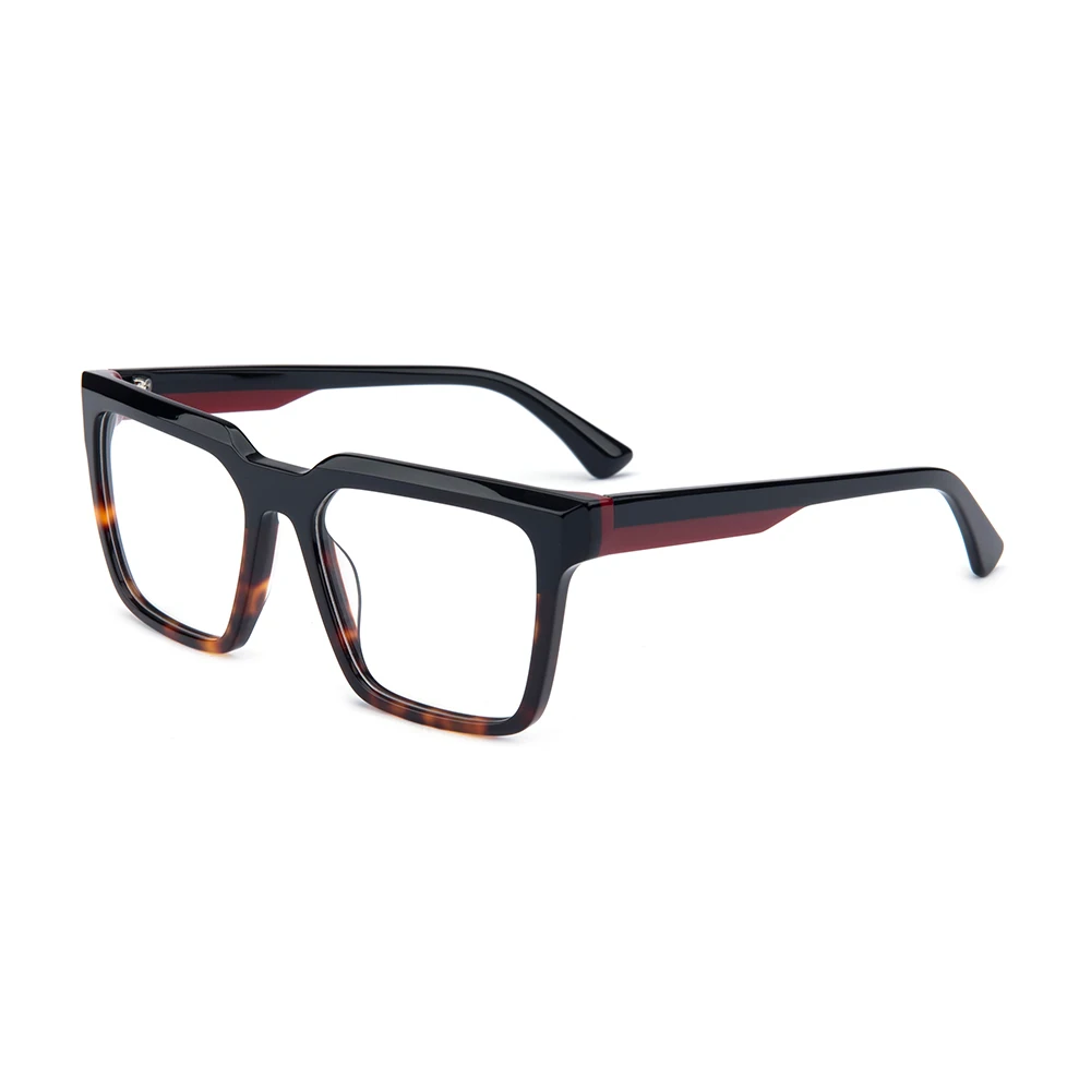 OEM Private Label Fashion Big Square Black Women Men Glasses Frame Acetate Laminated Eye Glasses For Men