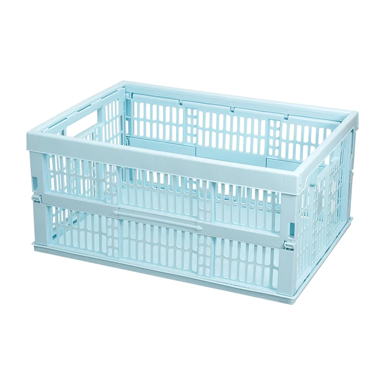 Factory Manufacture Custom Household Essentials Large Folding Storage Box Basket Organizer Plastic Crates Manufacturing