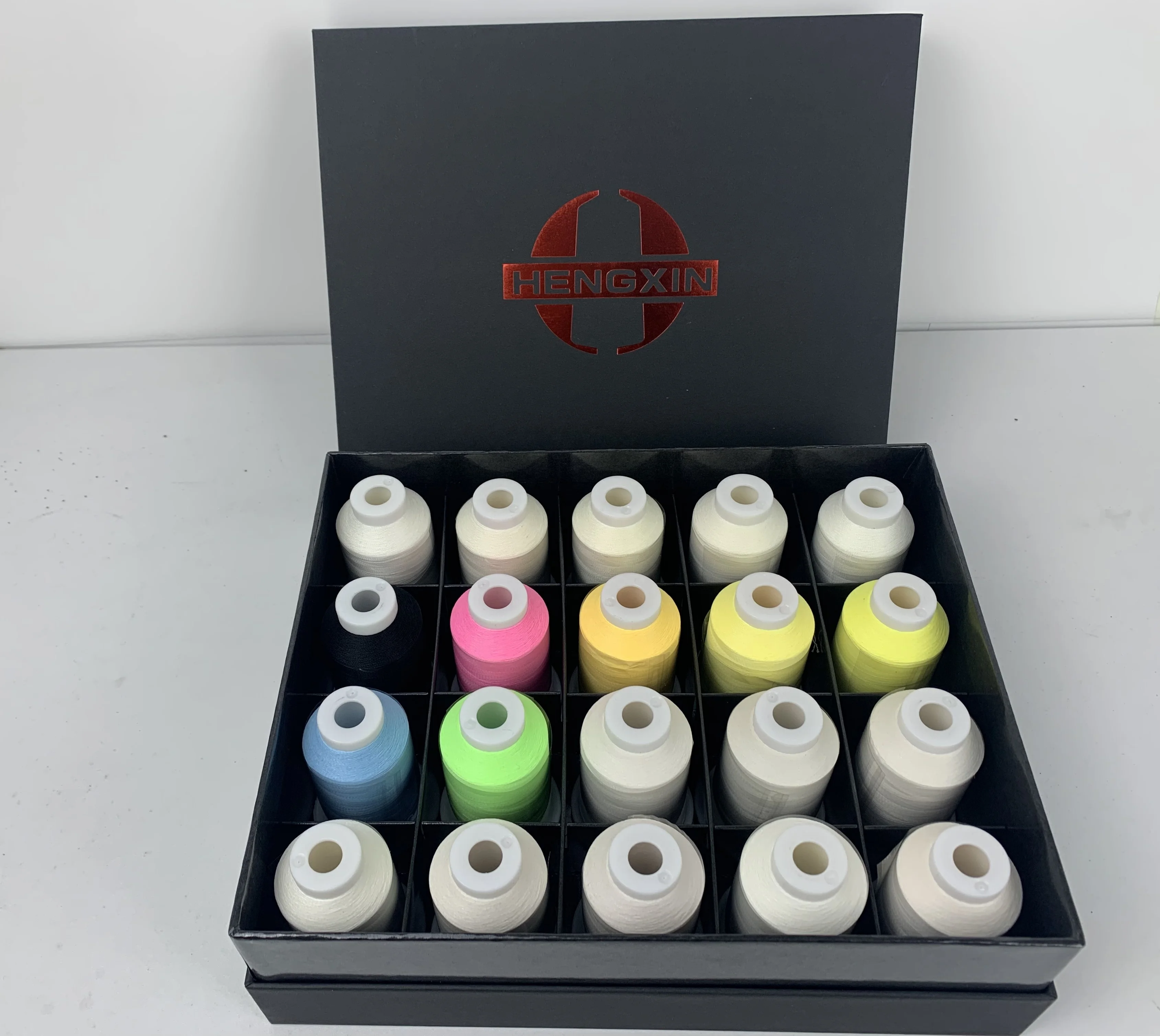 set one box 20 cones light change colors anti-counterfeiting design studios polyester 150D/2 Embroidery thread