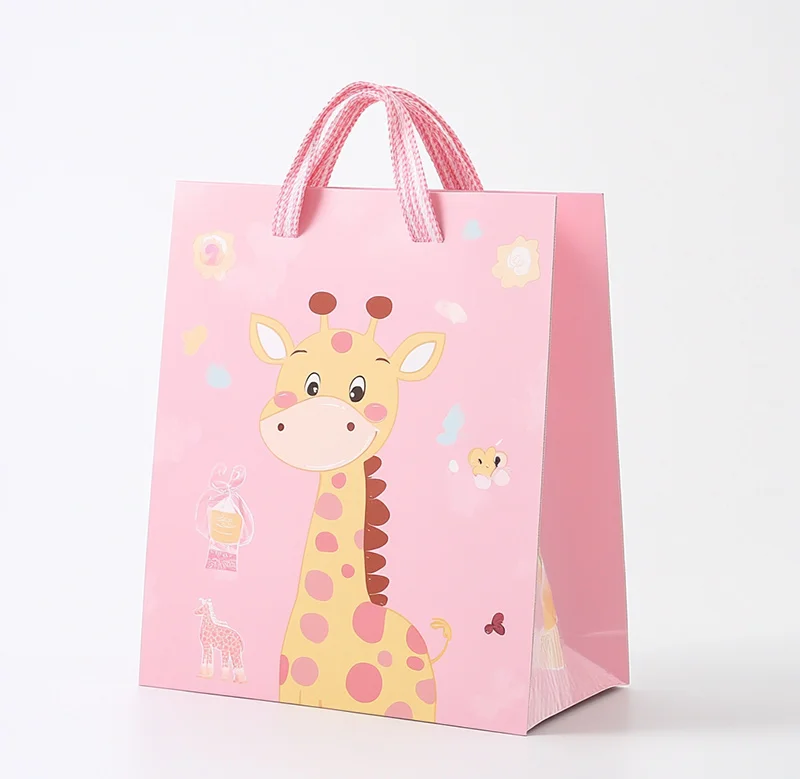 New arrivals custom logo Custom Printed Happy Birthday Party Door Gift Paper Bag packaging Thank you Christmas Present Packing