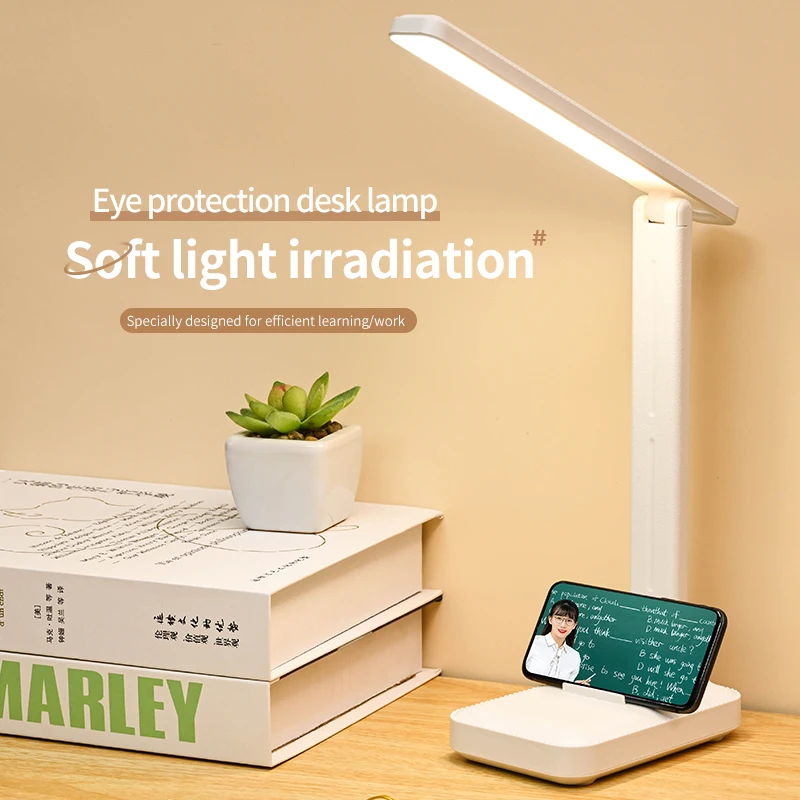 Eye protection desk lamp with pen holder for reading, charging, plugging in, dormitory bedroom, reading desk lamp
