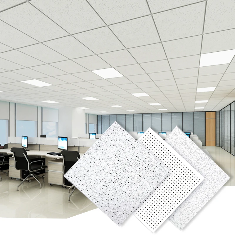 Ceilings Sound-Absorbing Acoustic Mineral Fibre Mineral Wool Ceiling Board 2X4FT Mineral Fiber Acoustic Perforated Ceiling Tiles
