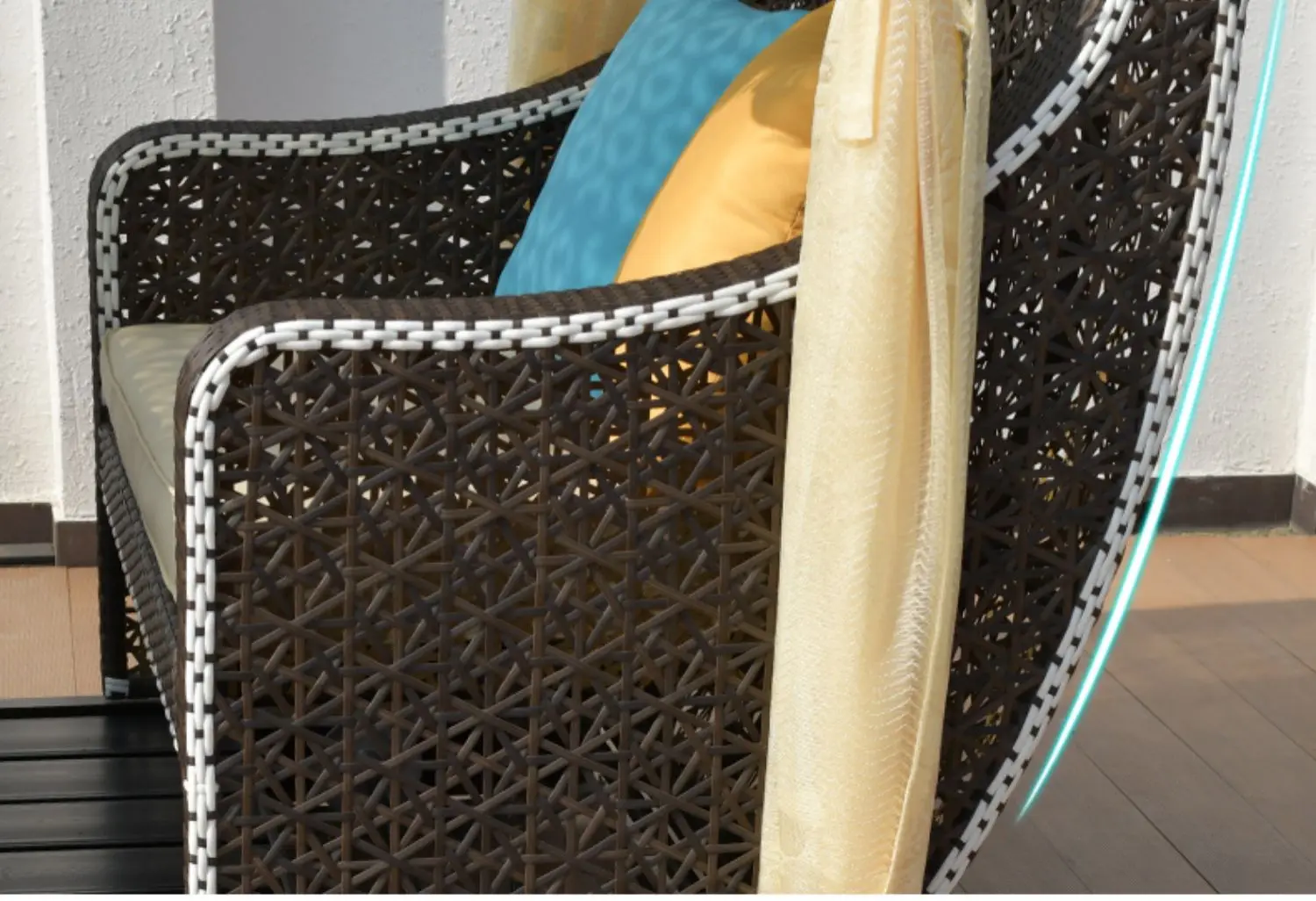 Swing Chair Garden Balcony Rattan Rocking Chair Outdoor Furniture Metal Frame Four People Luxury Modern High Quality Outdoor