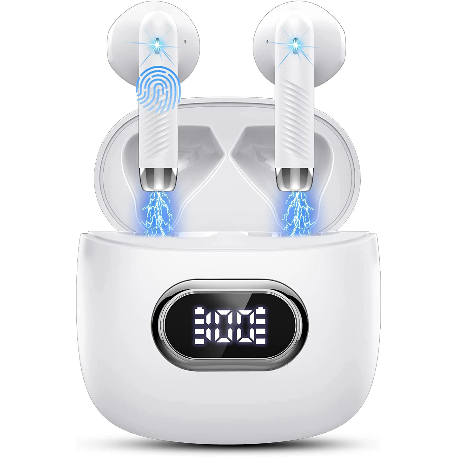 LED Display Wireless Earbuds Bluetooth 5.3 Touch Control Stereo Sound Headphones Clear Call Eeaphones With IPX7 Waterproof