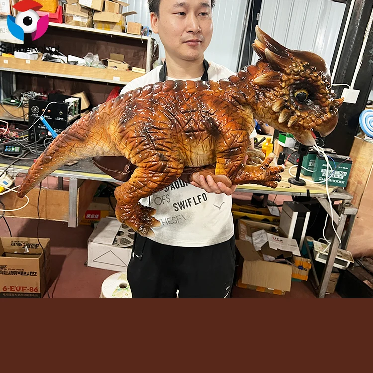 2024 T rex Parasaurolophus Velociraptor dinosaur props animatronic baby dinosaur dino hand puppet realistic dinosaur puppet