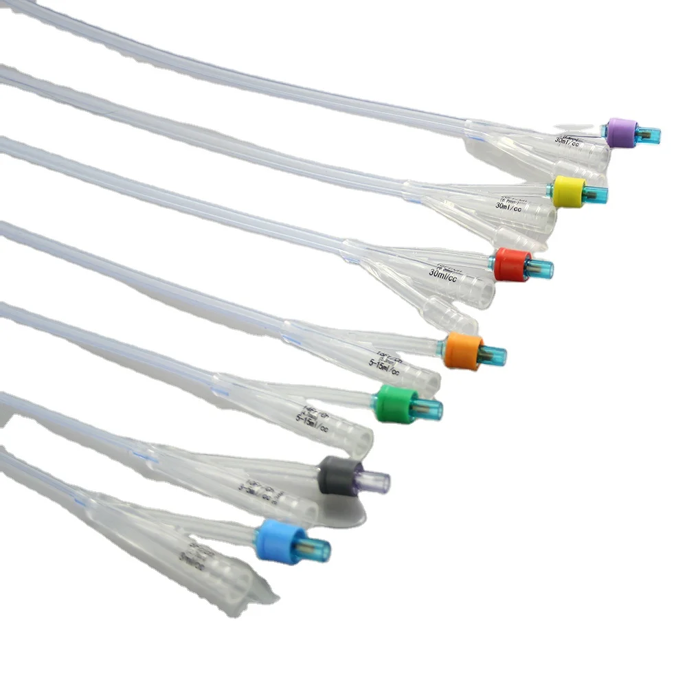 Hot Selling Medical Urethral Ballon Catheter Silicone Foley 3 Way Catheter