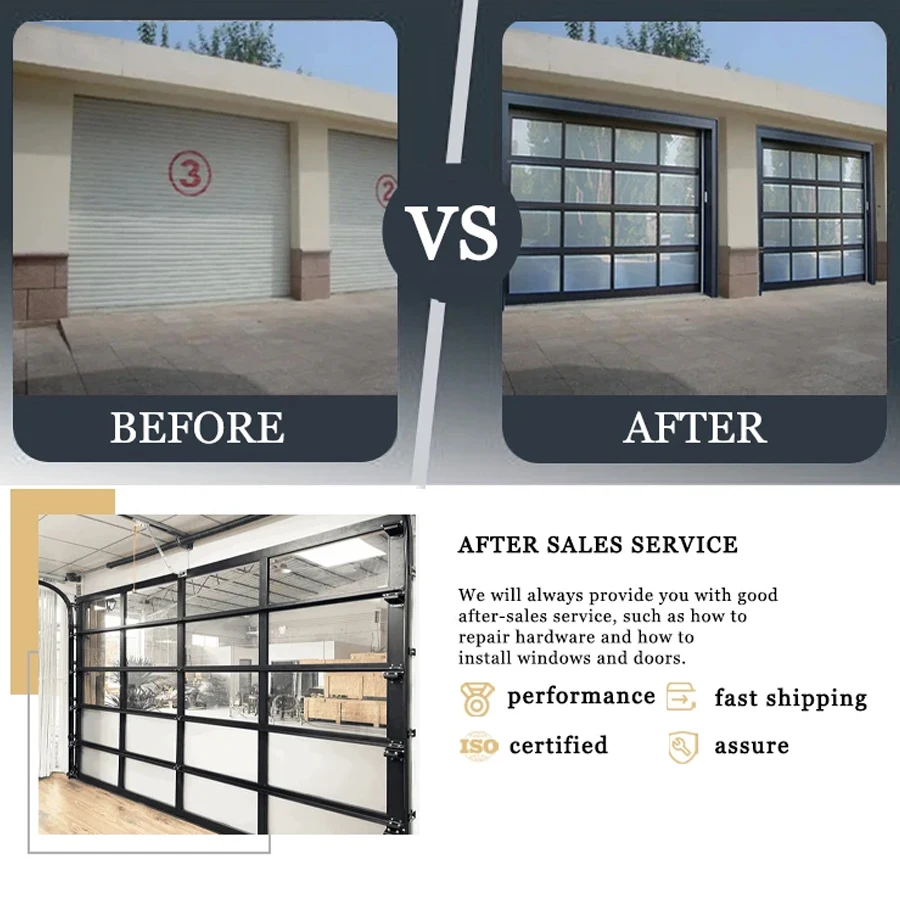 Fast Shipping Rolling Modern Garage Doors Aluminum Garage Doors Residential House Custom Exterior Electric Garage Doors