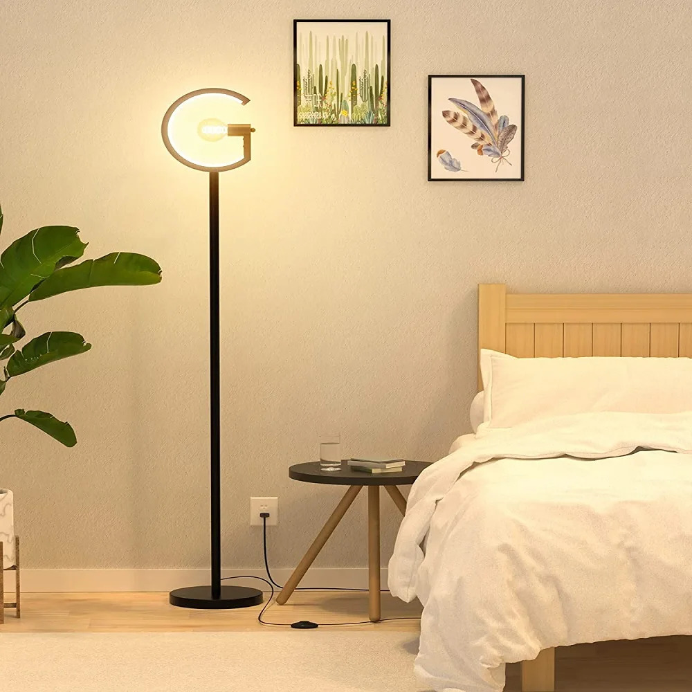 Industrial Standing Lamp with G-shaped Design LED Floor Light E26 Socket Floor Lamp