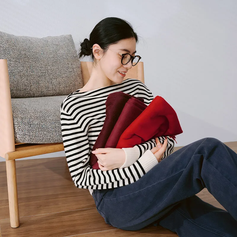 Luxury thick shawl knitted pashmina winter plain ladies 100 cashmere women scarves 60*180cm