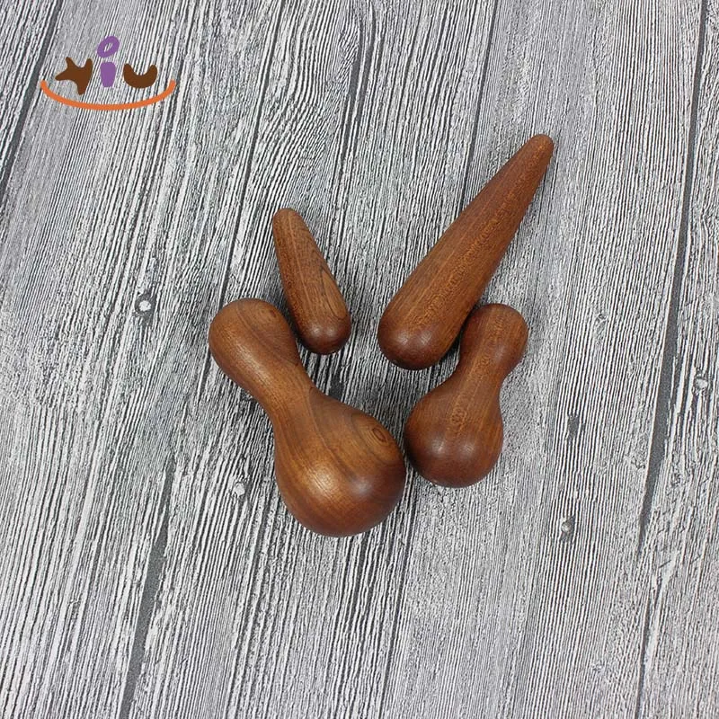 KIU Natural Wood High Quantity Handheld Massage Wooden Stick Face Body Massage Tools