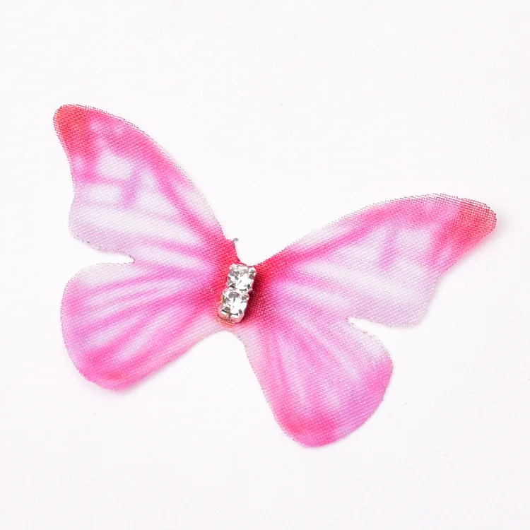 4CM Width Colorful Rhinestones Printed Tulle Butterfly DIY Garment Wedding Dress Hair Accessories Sewing Material Lace Trim