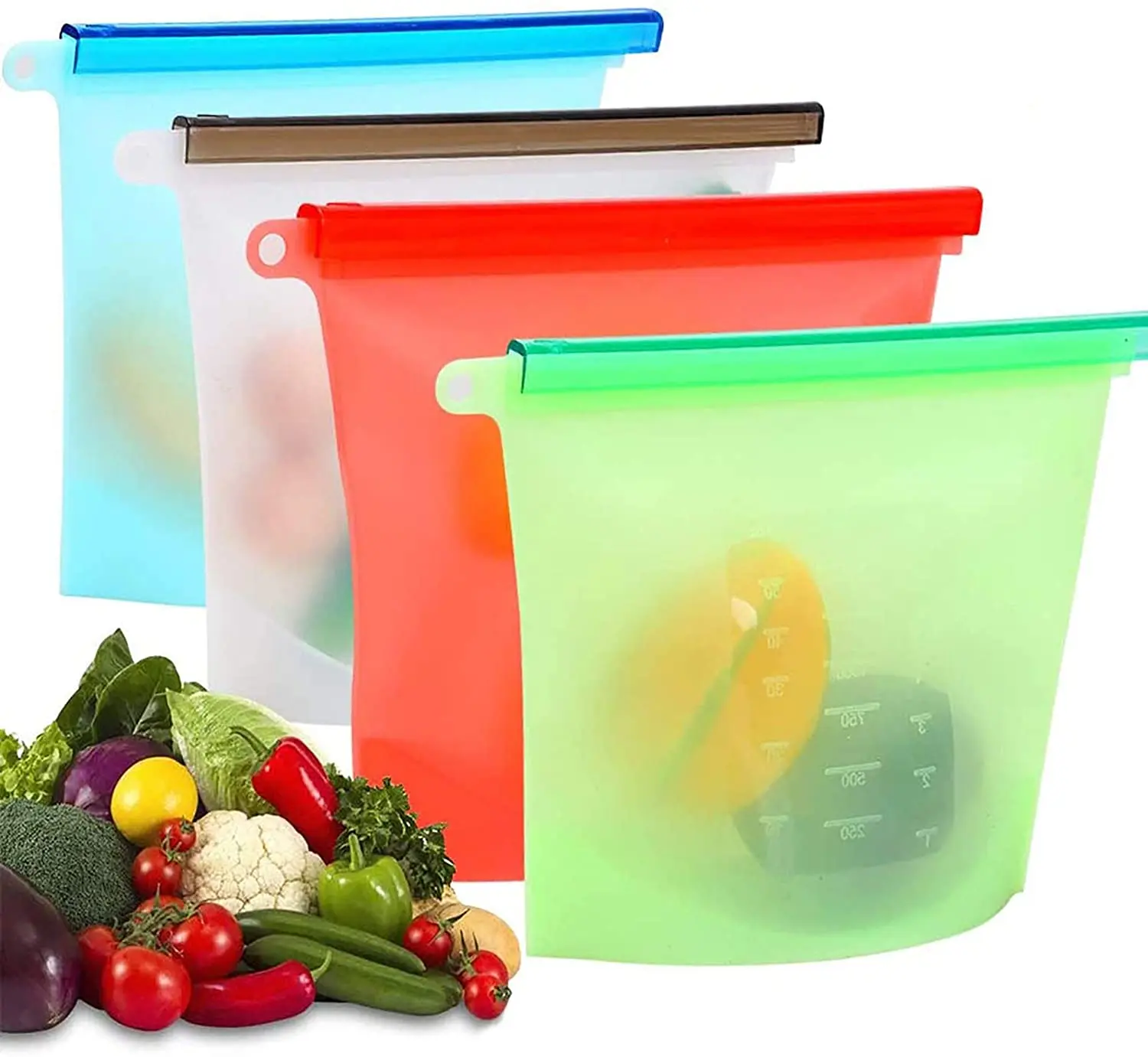 Food Grade Bpa Free Seal Reusable Silicone Storage Bag 1.5l