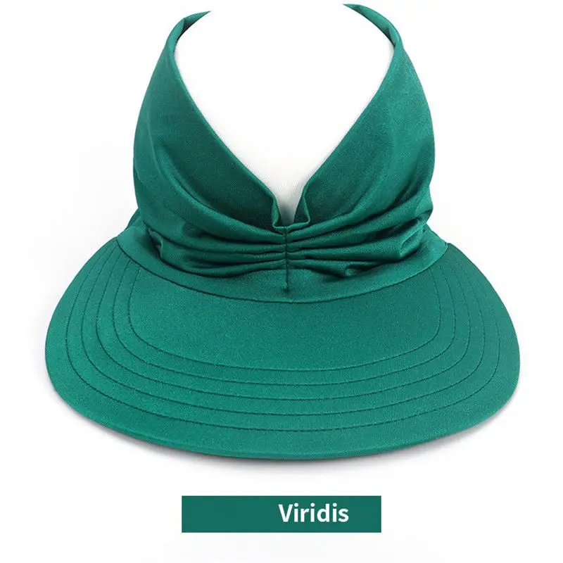 Womens Summer Packable UV Protective Wide Brim Sun Visor Beach Open Top Sun Visor Hat Big Brim Sun Sunprotection Sports Visor