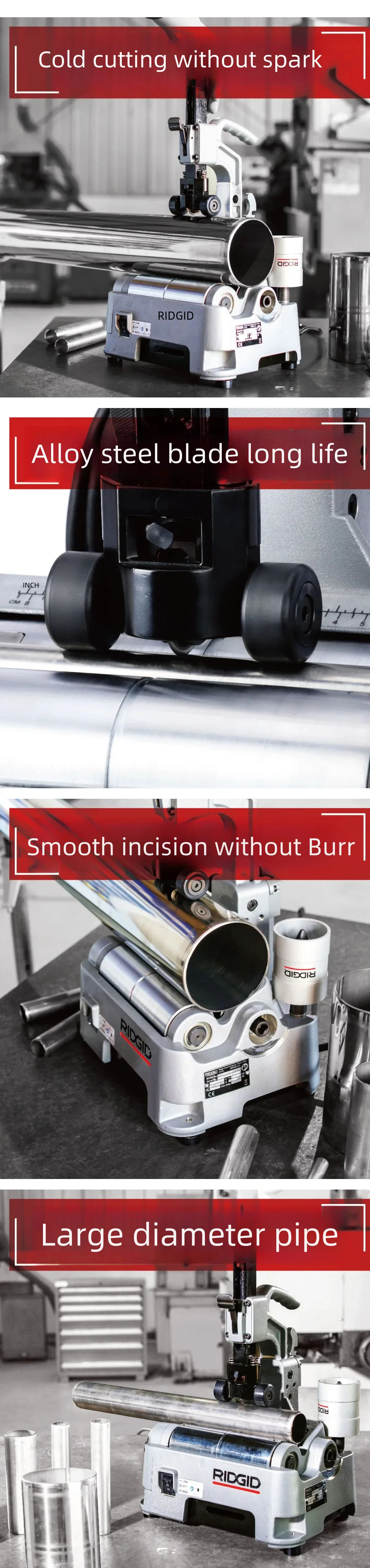 RIDGID PC116 automatic pipe cutting machine metal circular saw machine for steel pipe cutting