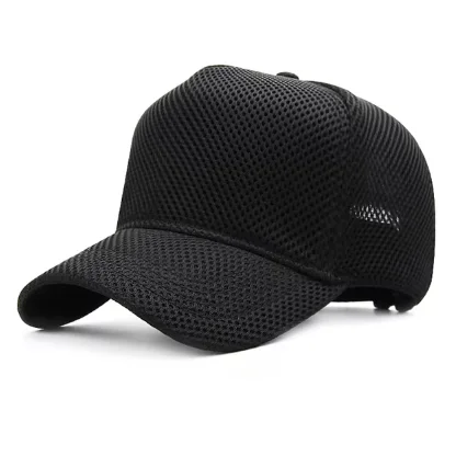 Customer Logo Summer Big Size 5 Panel Golf Hat Outdoors Sun Caps Adult Trucker Cap Big Head Men Plus Size Mesh Baseball Caps