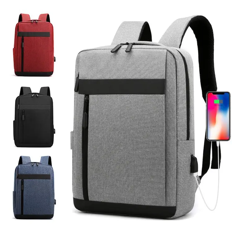 Japan style simple design factory wholesale cheap big capacity good quality custom logo USB laptop backpack bagpack knapsack