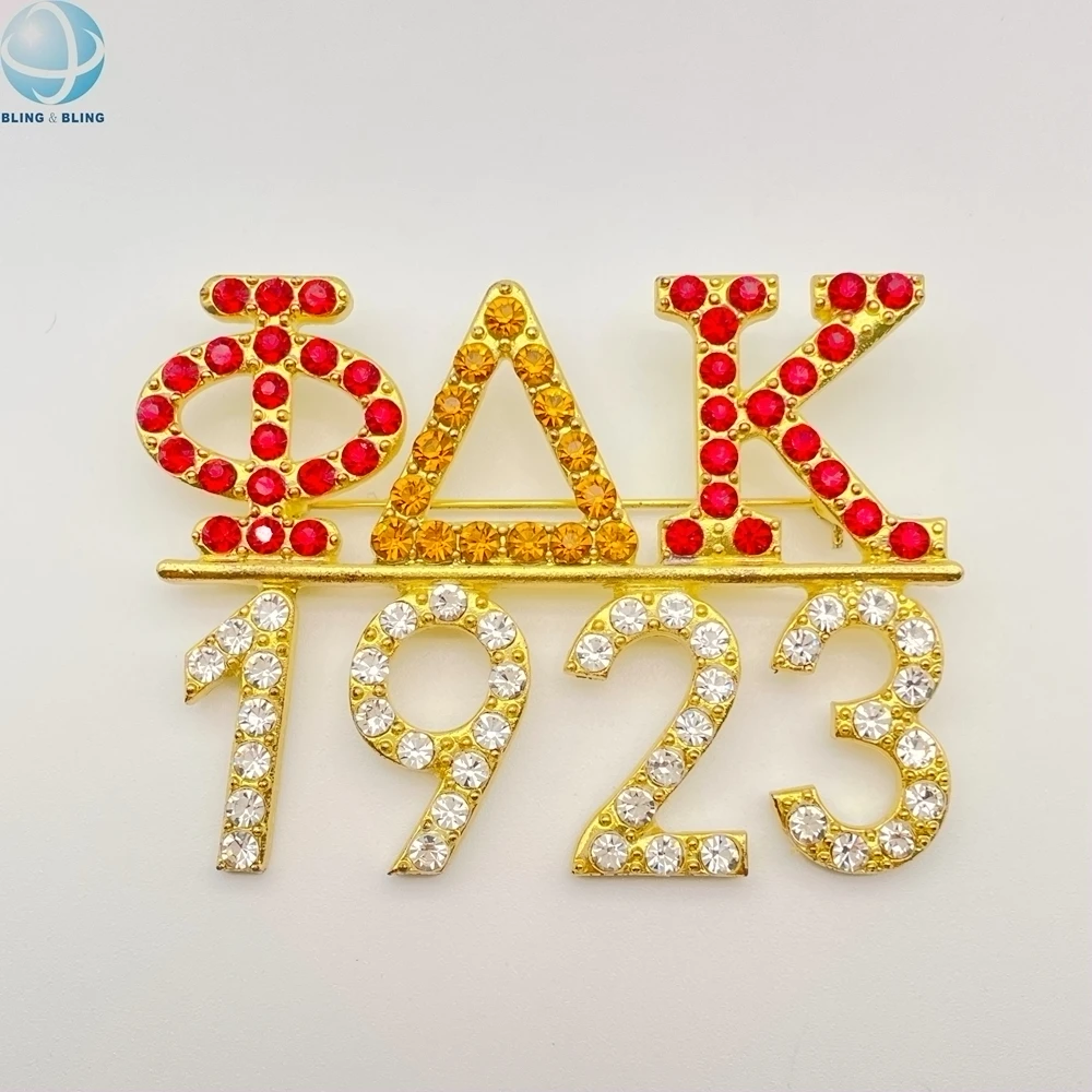 Customize Rhinestone Chi Eta Phi Greek Sisterhood Pins 1932 1923 Sorority Phi Delta Kappa Brooches For Anniversary Gifts
