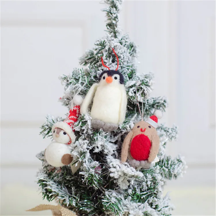 
Cute and realistic needle felting owl handmade wool felted penguin decoraments 