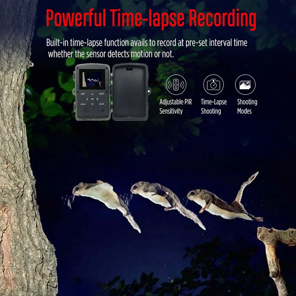 Best Night Vision Hunting Trail Camera 120 Angle Outdoor Wildlife Trail Cameras with 2 inch Screen